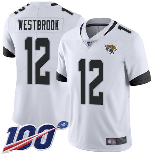 Men Nike Jacksonville Jaguars #12 Dede Westbrook White  Stitched NFL 100th Season Vapor Limited Jersey